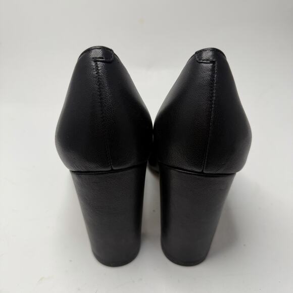 Marc Fisher Abilene Leather Pumps Size 8 M Black Pointed Toe Block Heel Classic - Picture 6 of 10